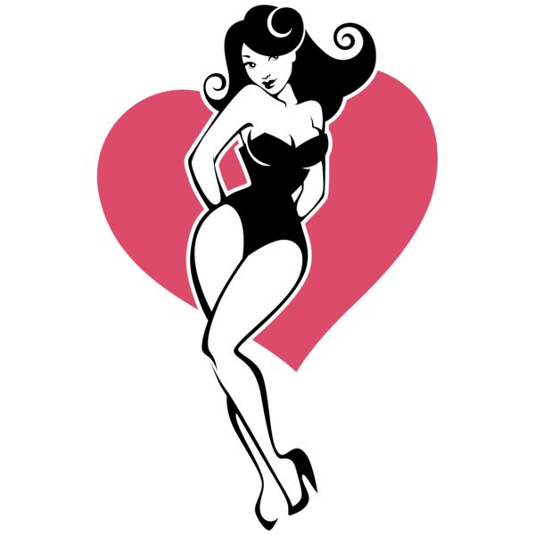 pinup girl, cartoon.  Thumbnail